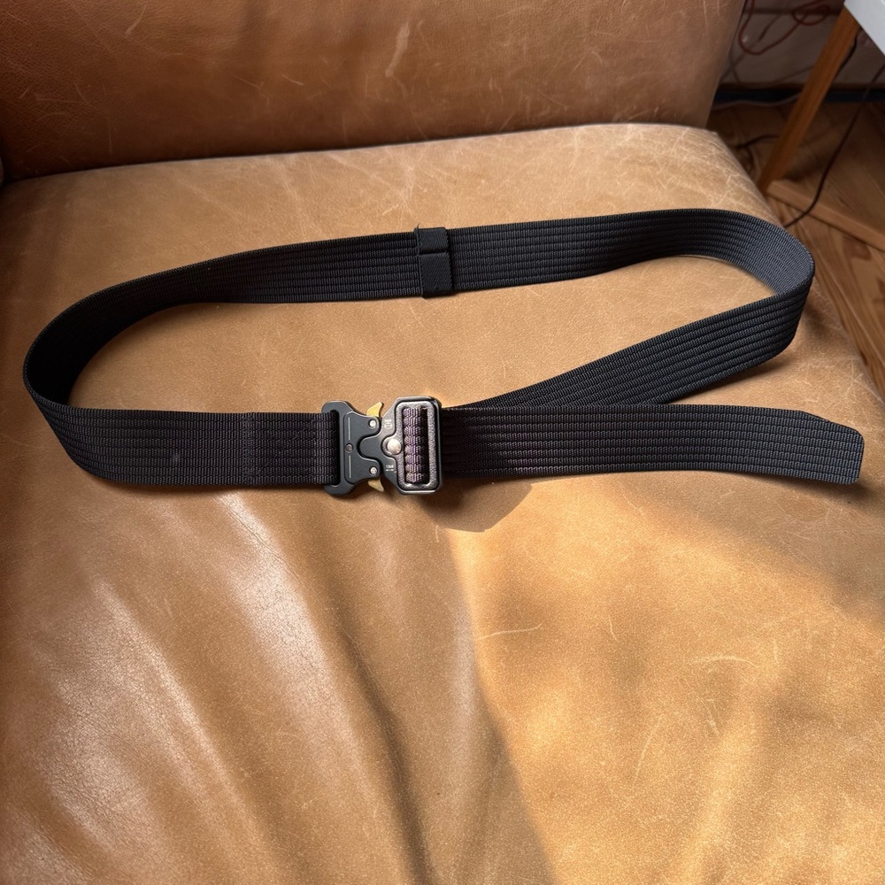 Black Tactical Web Belt with Quick-Release Buckle hiking adjustable